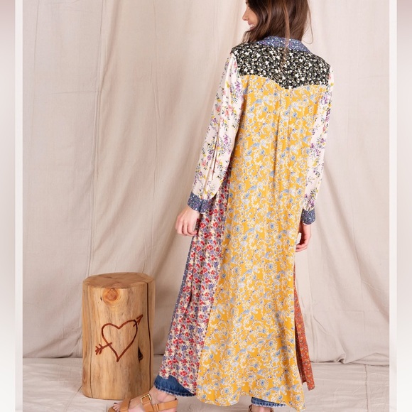 Natural Life Esme Long Sleeve Full Button Contrast Floral Print Shirt Dress - Picture 3 of 9